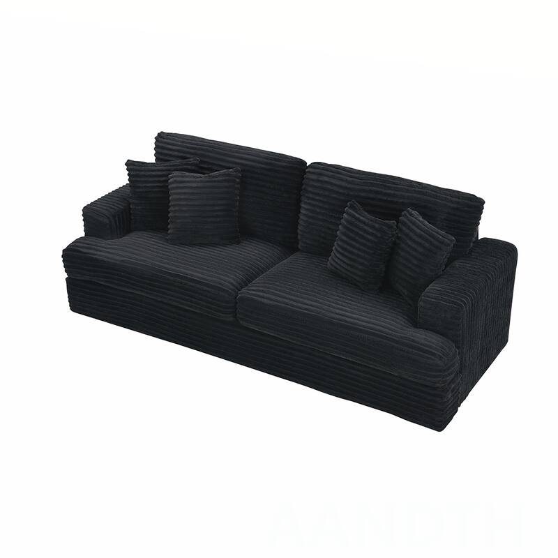 3-Seat corduroy Sofe With 4 Pillows