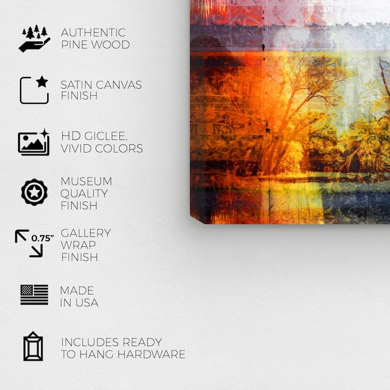 Wynwood Studio Canvas Abstract Modern Countryside Orange and Rustic Wall Art Canvas Print