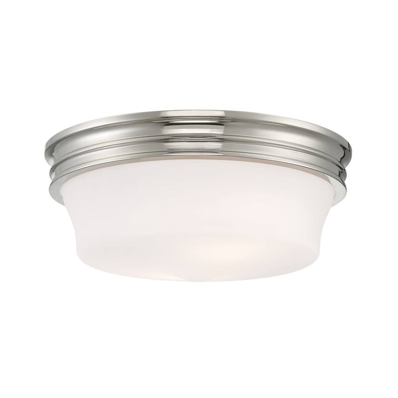 Elk Home Galen Glass Flush Mount Ceiling Light - Polished Nickel