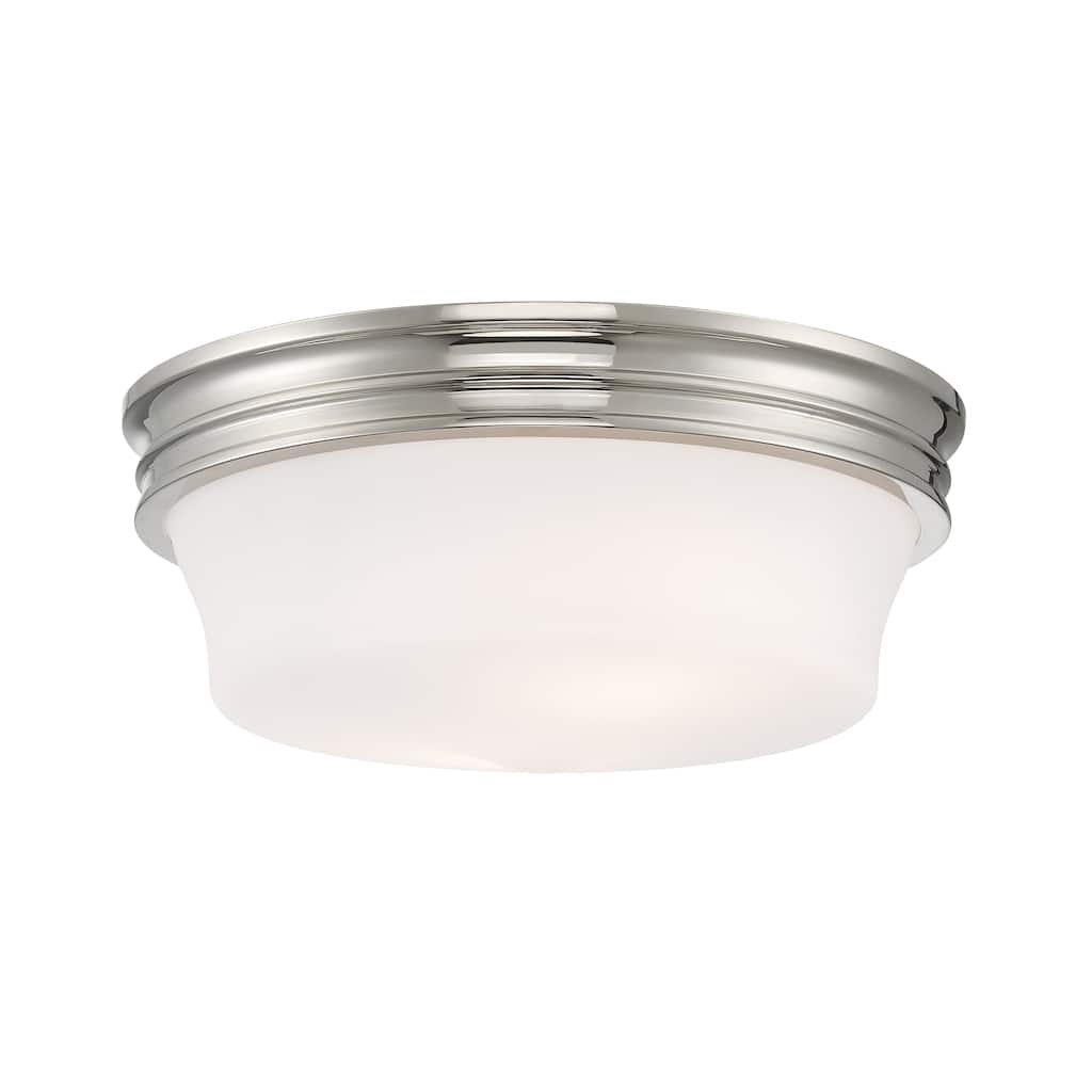 Elk Home Galen Glass Flush Mount Ceiling Light - Polished Nickel