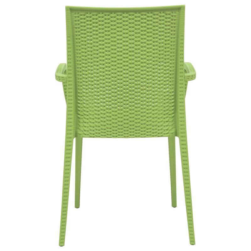 LeisureMod Mace Weave Design Outdoor Patio Armchair (Set of 2)