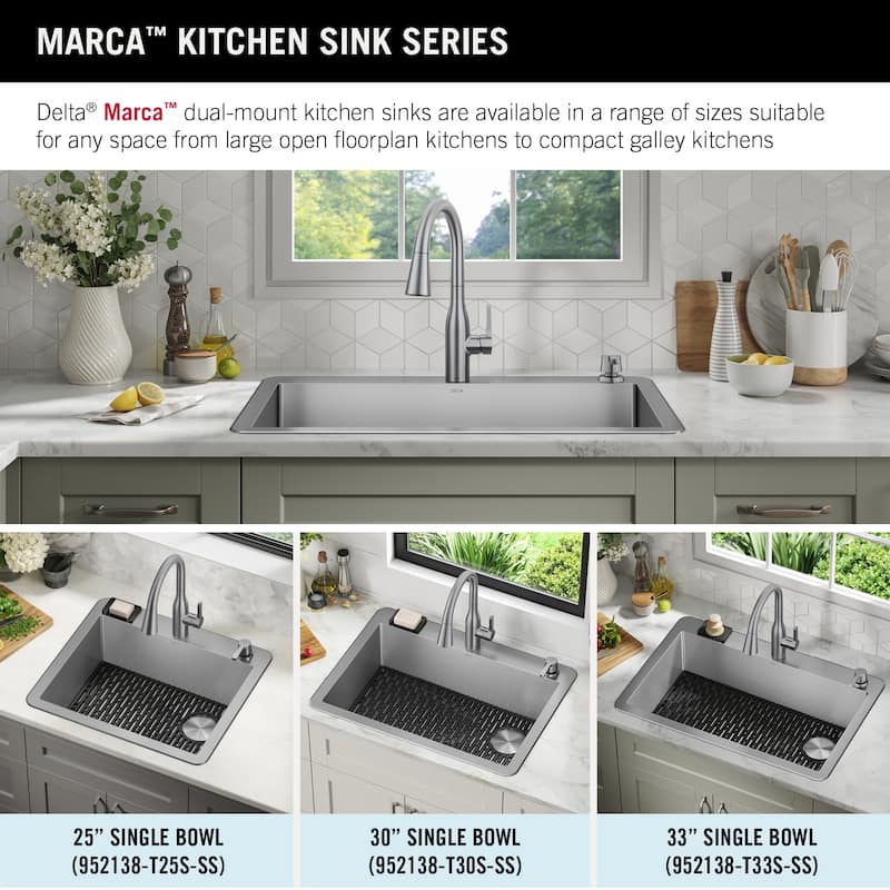 Delta 952138-T33S Marca 33" Undermount Single Basin Stainless Steel