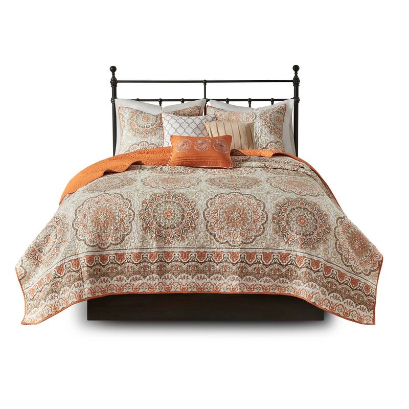 GDF Studio - Tangiers 6-Piece Reversible Quilt Set with Decorative Pillows