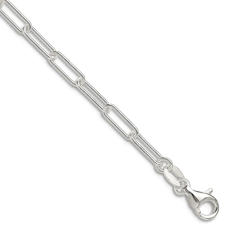 Curata 925 Sterling Silver Polished 3mm Paperclip Chain Necklace Options: 16 18 20 22 24