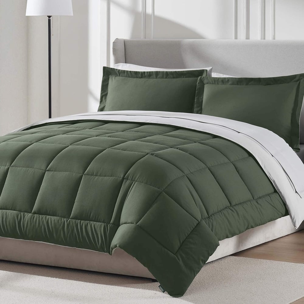 Empyrean Reversible Comforter Set Bed in a Bag with Cooling Pillow