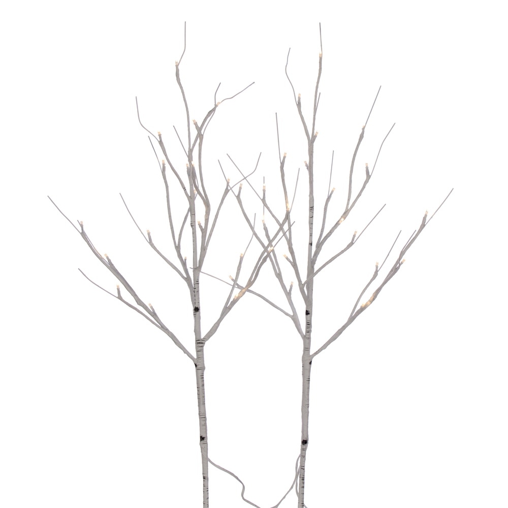 Vickerman 30 White Birch Twig Branch Battery Operated Warm White 3mm LED lights 2 per Box