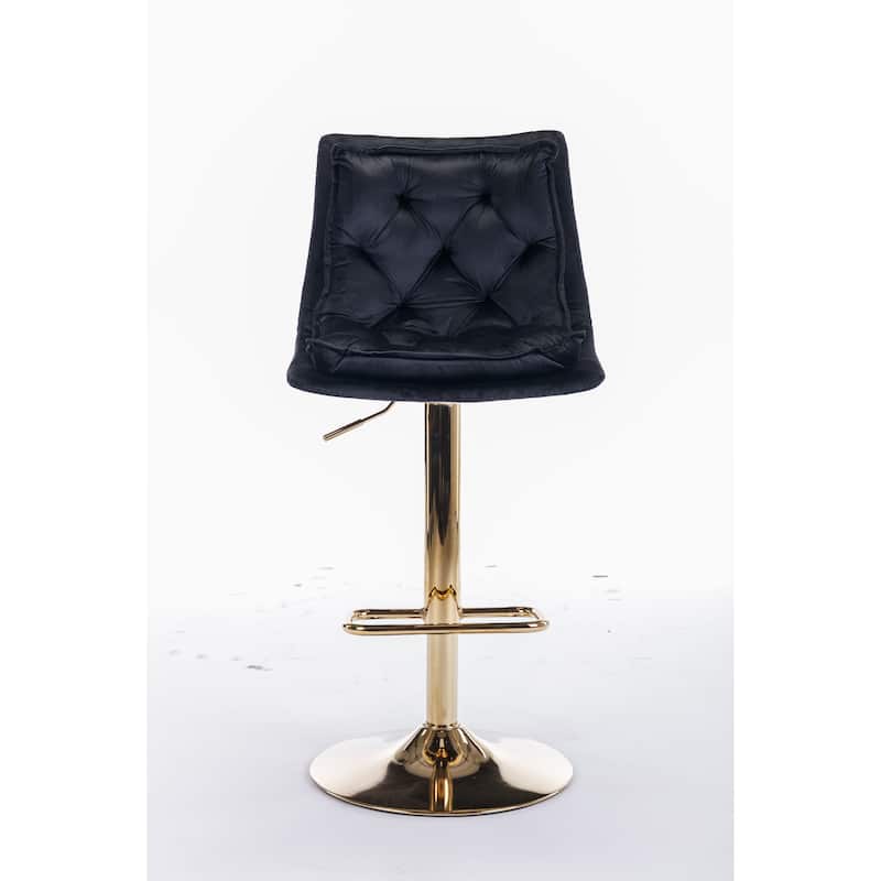 Ostweer Furniture Set of 2 Velvet Simple Bar Stoo - Blue