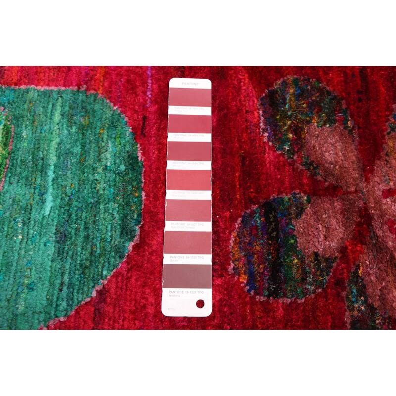 ECARPETGALLERY Hand-knotted Opulence Red Silk Rug - 4'1 x 5'10