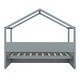 preview thumbnail 9 of 18, Twin Size Wooden House Bed Platform Bed With Shelves And a Mini-cabinet