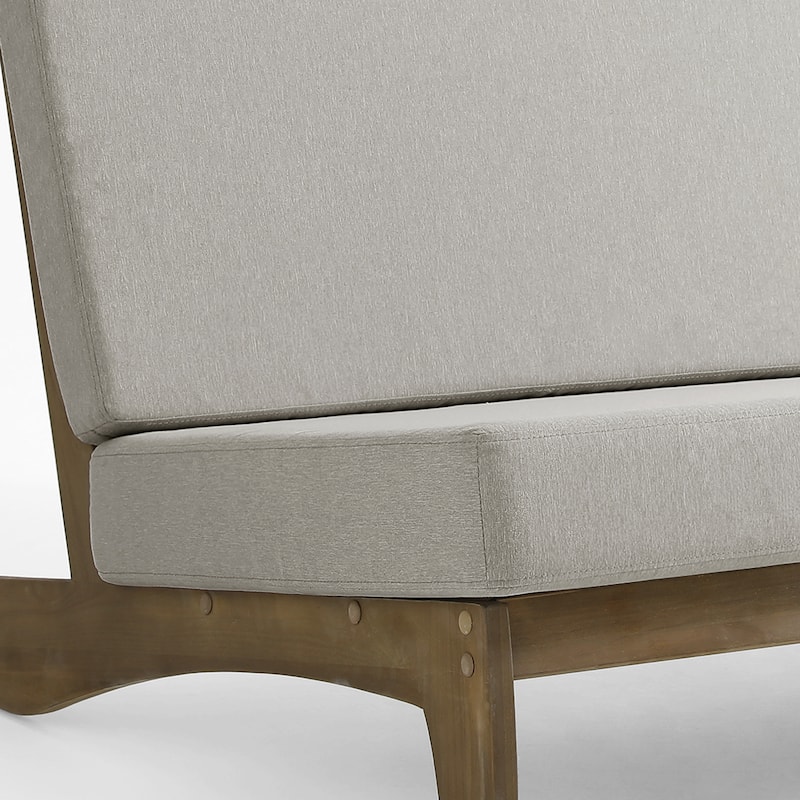 Outdoor Teak Wood Patio Loveseat with Cushions