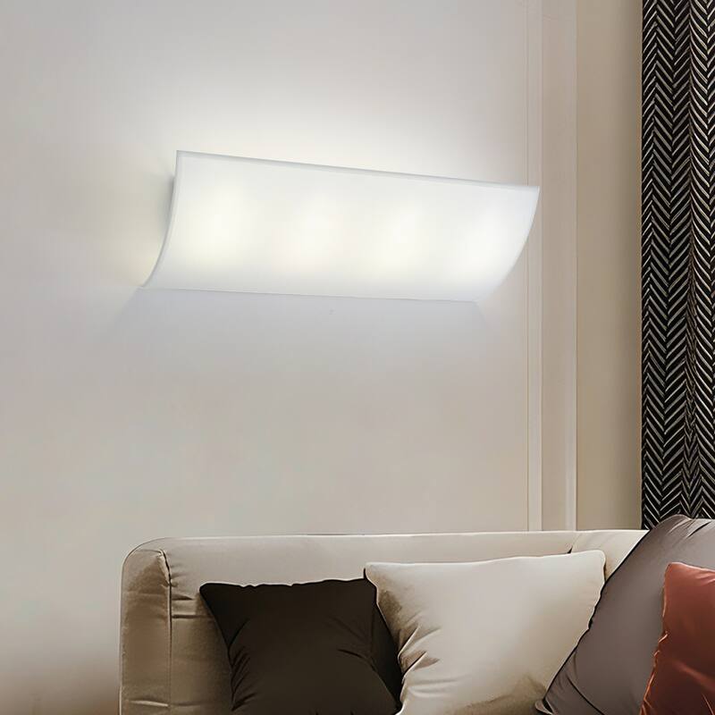 3-Light Modern Minimalist Rectangular Black & White Wall Sconce - Matte Black - 4 Light