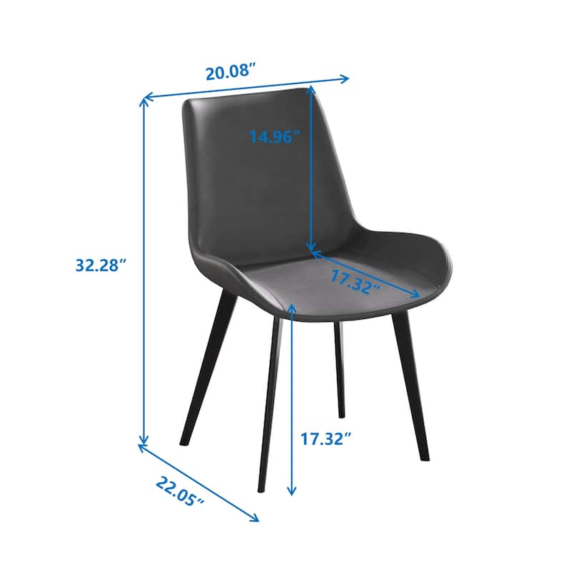 Modern Faux Leather Bucket Seat Dining Chairs (set of 2)