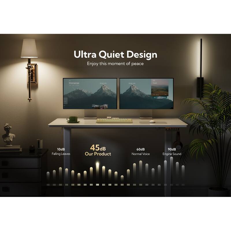 Electric Glass Standing Desk Adjustable Height Computer Desk Stand Up Desk