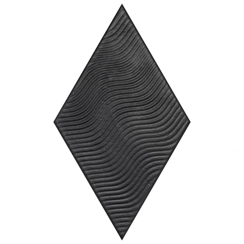 Merola Tile Rhombus Black 5-1/2" x 9-1/2" Porcelain Floor and Wall Tile