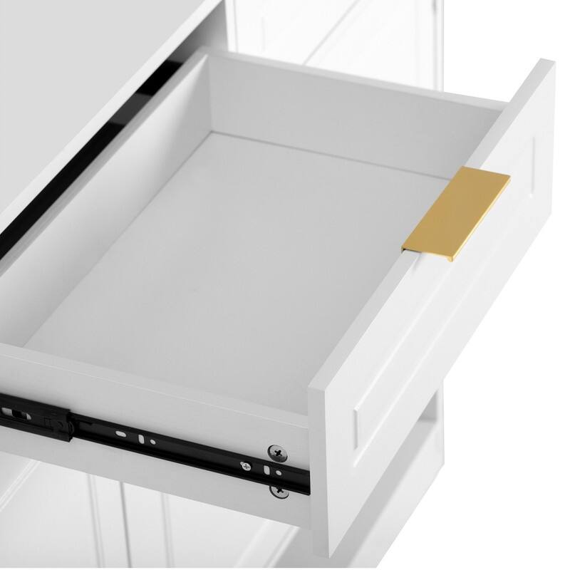 Farmhouse 59.1" Sideboard Cabinet with 3 Drawers and Open Shelf for Dining Room, Living Room, Entryway