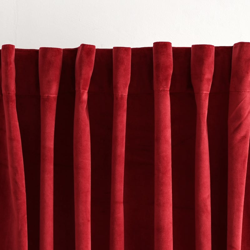 Lush Decor Prima Velvet Solid Light Filtering Back Tab Rod Pocket Window Curtain Panels Set