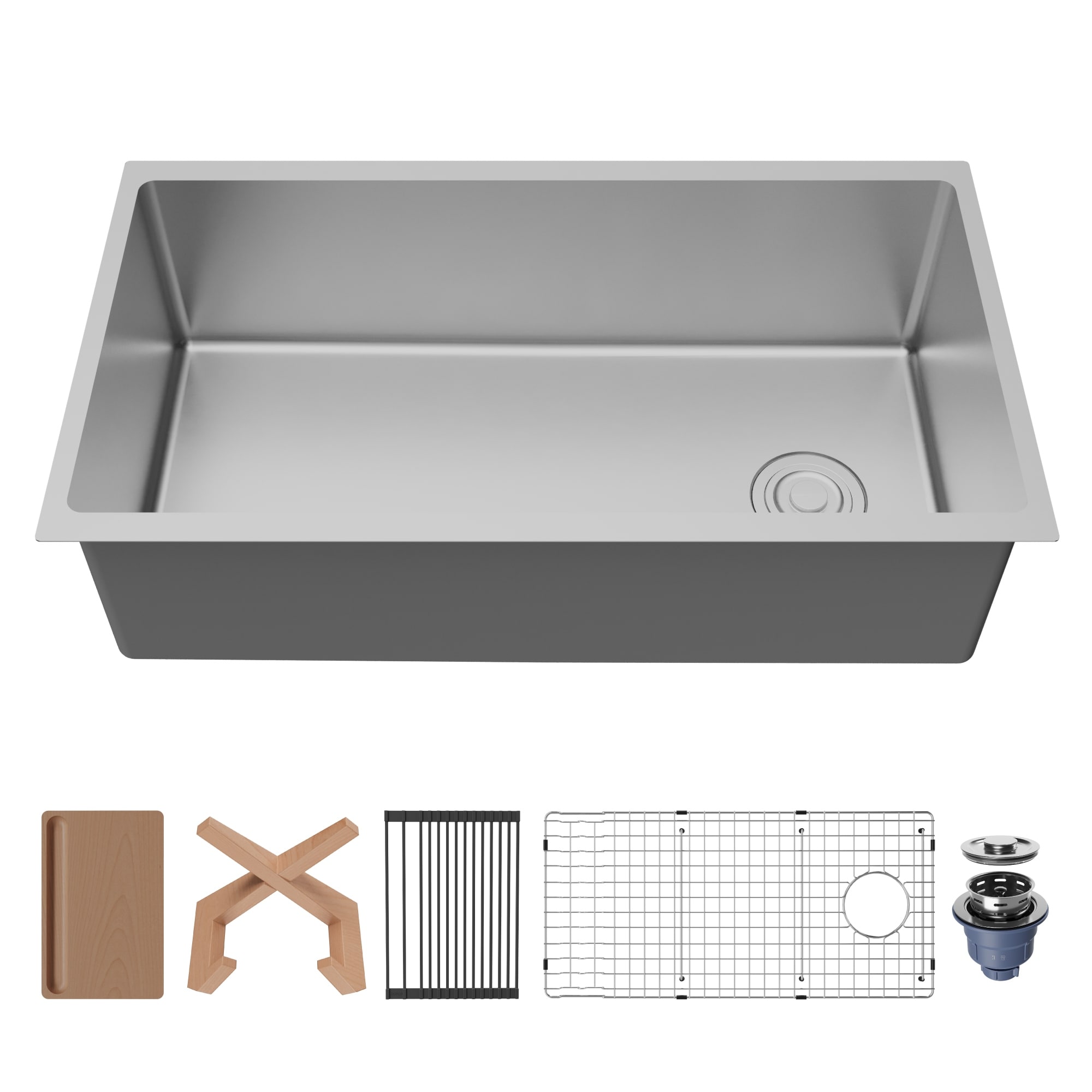 Karran Fusion Undermount 33-in x 18-in Stainless Steel Single Bowl Workstation Kitchen Sink - Stainless Steel
