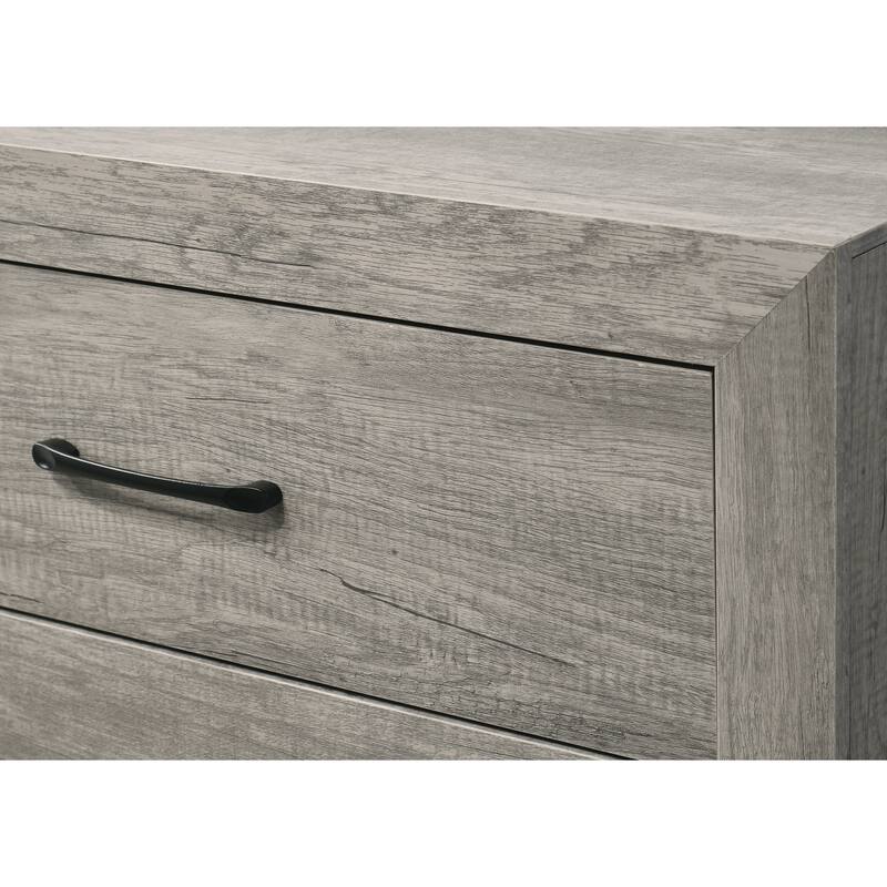 Contemporary Two-Drawer Nightstand in Rustic Gray