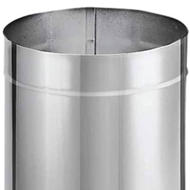 DuraVent DuraBlack 48 x 8 Inch Stainless Steel Single Wall Stove Pipe, Silver - 7.26