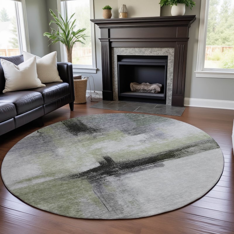 Premium Washable Super Soft Casual Contemporary Mayfield Rug - Sage - 8' x 8'