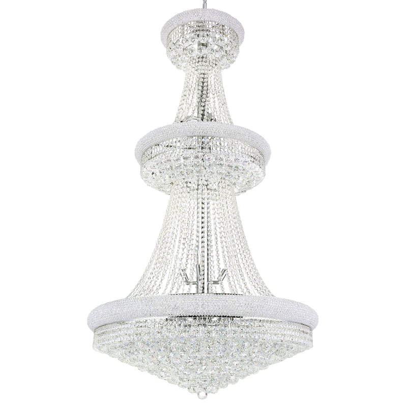 Empire 34 Light Down Chandelier With Chrome Finish