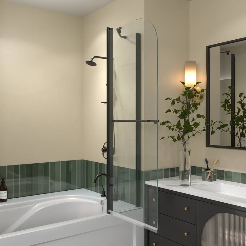 34/36 inch Pivot Tub Door with Clear Tempered Glass