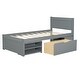 preview thumbnail 33 of 33, Twin Platform Bed with Drawer and Two Storage Shelves, No Box Spring Needed