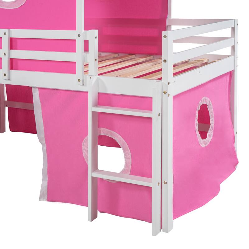 Twin Size Bunk Bed with Slide Pink Tent and Tower Bed Bath & Beyond