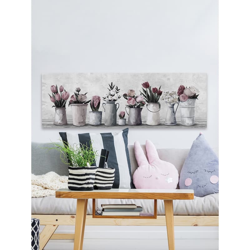 'Fresh Cut Flowers' Painting Print on Wrapped Canvas