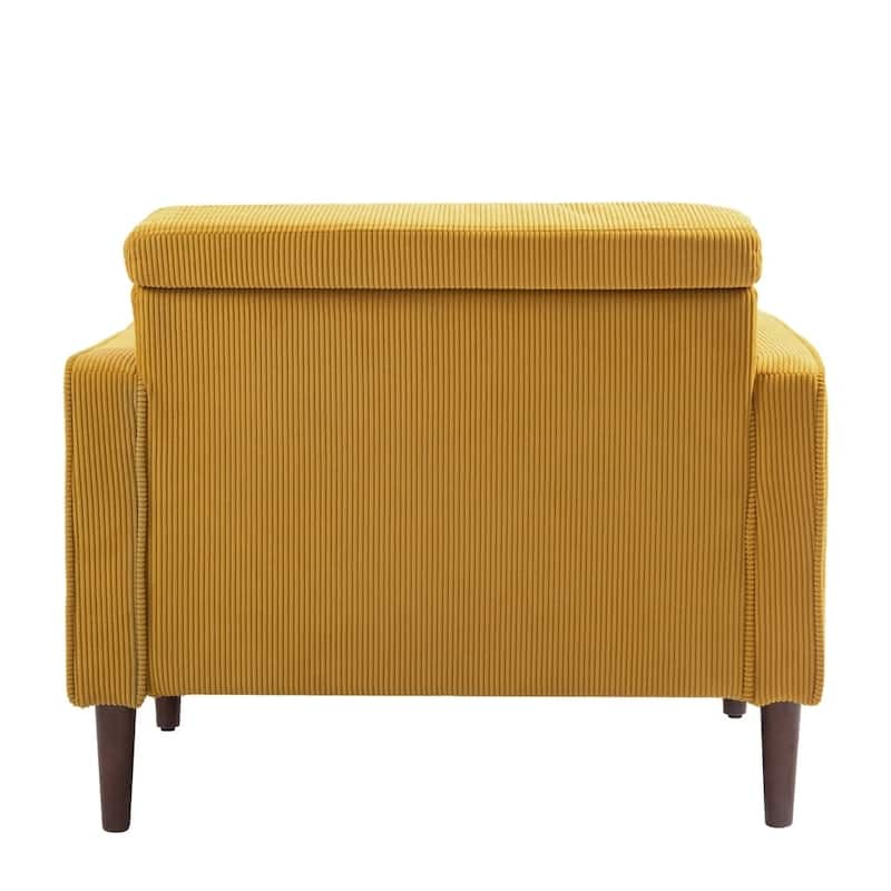 2 Set Upholstered Wide Comfy Accent Club Chair with Wood Leg - 34.6" W x 30.6" D x 28.7" H