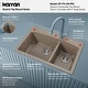 preview thumbnail 73 of 81, Karran Drop-In Quartz 33 in. 1-Hole 60/40 Double Bowl Kitchen Sink Kit