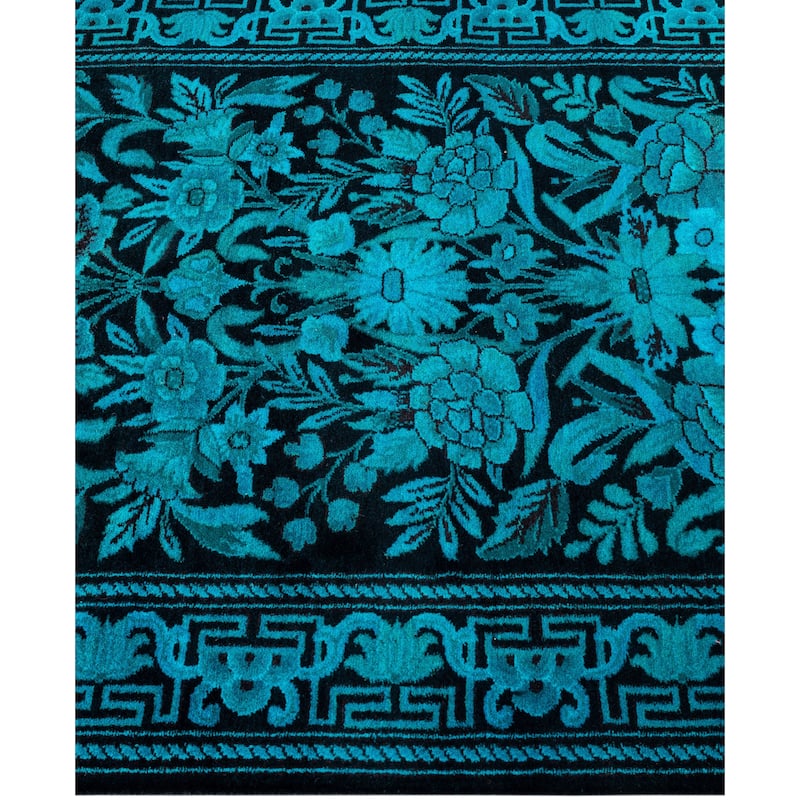 Overdyed One-of-a-Kind Hand-Knotted Area Rug - Black - 2' 7" x 10' 8"