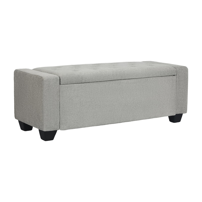 Adeco Rectangle Storage Ottoman Bench for Living Room, Bedroom