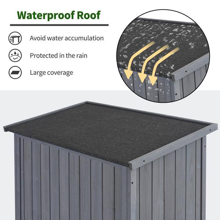 MCombo Outdoor Storage Cabinet Shed, Shuttered Doors with Lock, Wooden 0709 / 0808 / 1900
