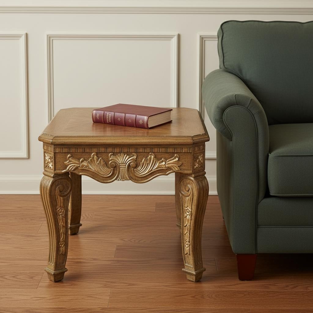 HomeRoots 23" Golden Brown Wood Square End Table - 25.50 in. x 22.50 in. x 25.50 in.