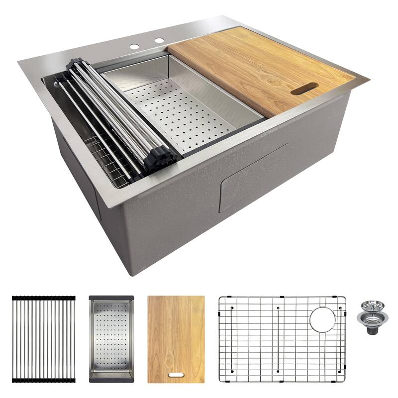 Transolid KWSST272210-MR2 27" Drop In Single Basin Stainless Steel