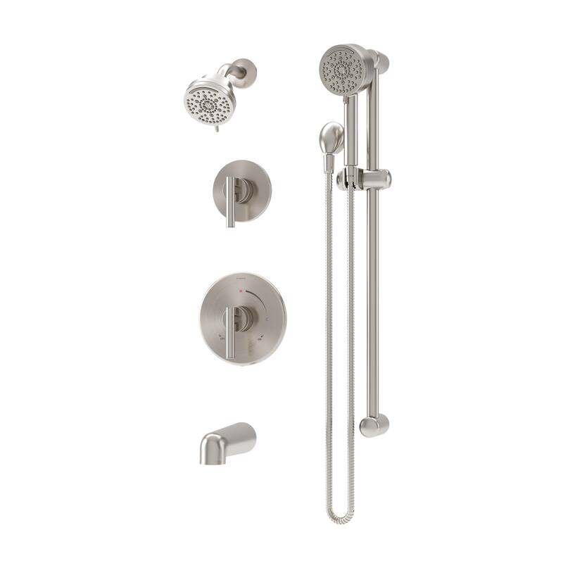 Symmons 3596B15TRM Dia HydroMersion Pressure Balanced Tub and Shower - Satin Nickel