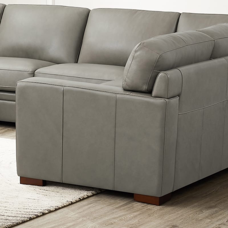Hydeline Dillon Top Grain Leather Left-Facing Sectional Sofa with Chaise