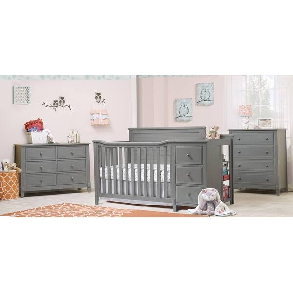 slide 2 of 4, Sorelle Furniture Berkley Crib & Changer Panel Crib Weathered Gray