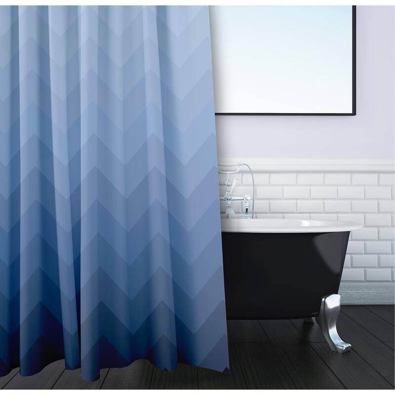 Faded Chevron Pattern Shower Curtain