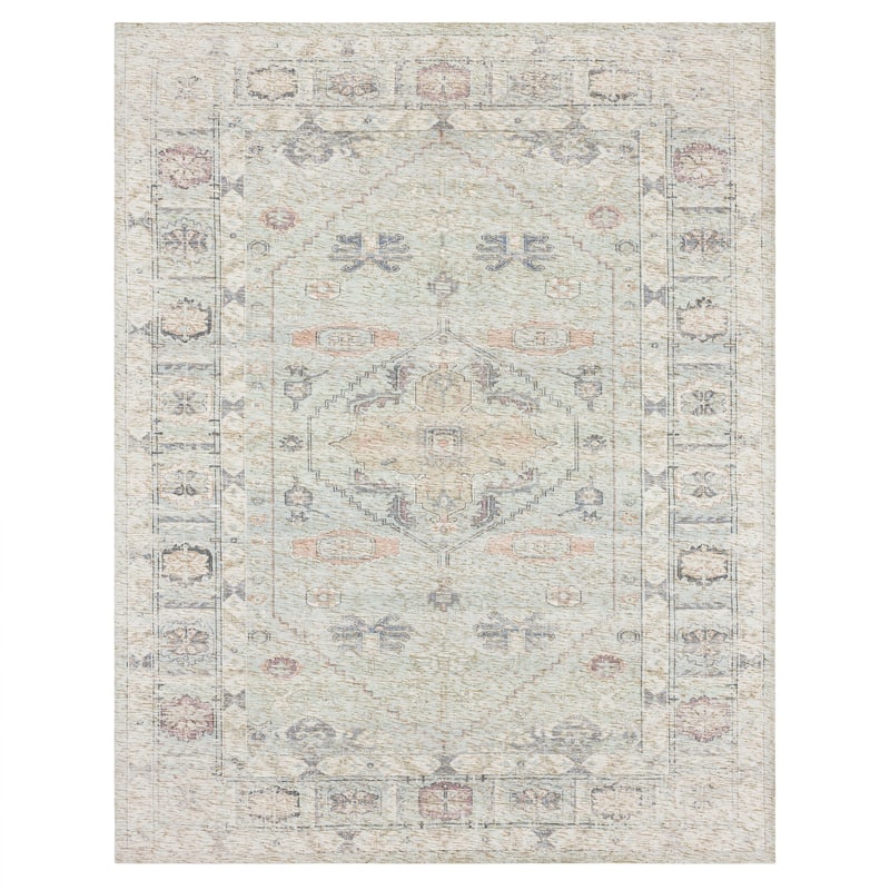 Karastan Prieska Medallion Woven Area Rug - 5' x 8' - Light Teal - Rectangle