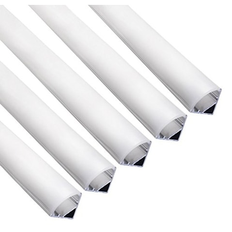 5PACK 3.3ft Aluminum V Channel for flex//hard LED Strip Light Arc-Shape Cover-V02