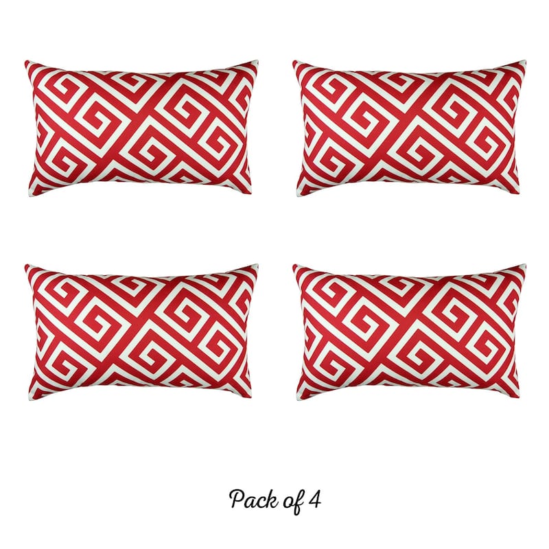 Greek Key Printed 12''x20'' Throw Pillow Cover (Set of 4)