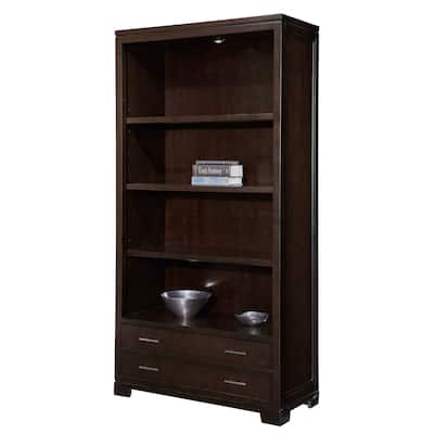 Hekman Solid Wood Mocha Ash Bookshelf with Drawer (Middle Section)