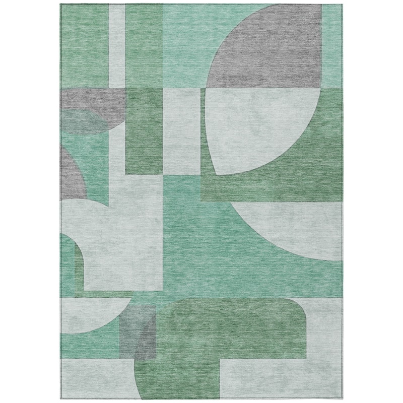 HomeRoots Geometric Modern Rectangle Outdoor Rug
