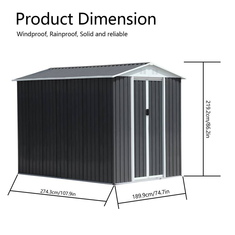 6FTx9FT Heavy-Duty Water-Resistant Outdoor Storage Shed