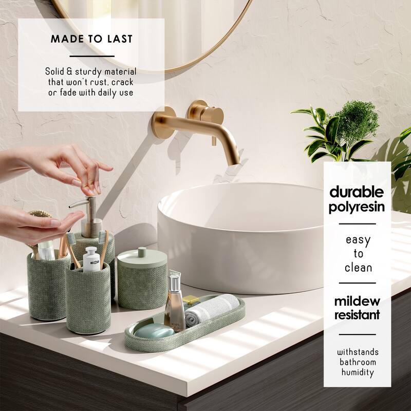 Clara Clark Complete Bathroom Accessories Set Shower Curtain, Bath Rugs & Shower Caddies
