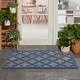 preview thumbnail 68 of 99, Nourison Easy Care Indoor/Outdoor Moroccan Trellis Area Rug 2' x 4' - Navy/Blue