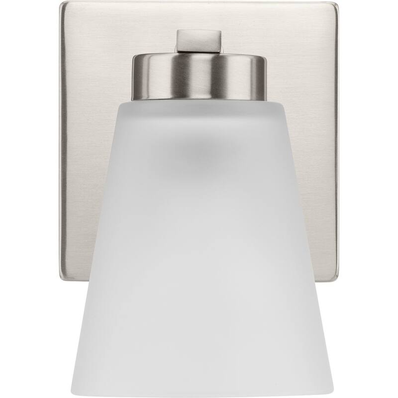 Tanner Collection One-Light Brushed Nickel Transitional Vanity Light - 5.12 in x 6.75 in x 7.12 in