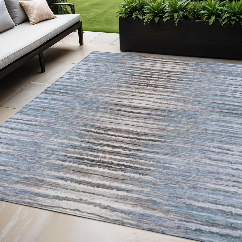 Altor Stripe Low Maintenance Refined Traditional Outdoor Rug
